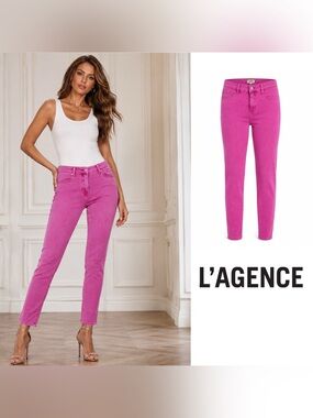 NEW L'AGENCE Vibrant Magenta high rise Skinny Jeans